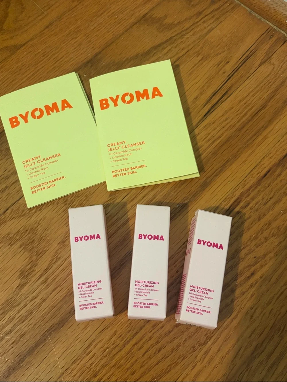 Bundle of 5! BYOMA Creamy Jelly Cleanser & Moisturizing Gel-Cream Skincare set
